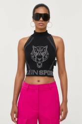 Plein Sport top női, félgarbó nyakú, fekete - fekete S