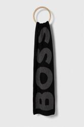 Boss sál gyapjú keverékből fekete, mintás - fekete Univerzális méret - answear - 31 990 Ft