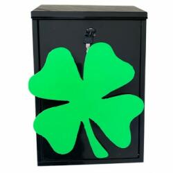 VivaTechnix Cutie postala Vivatechnix Irish Clover KRO-1230, otel, 400x250x100mm, Negru/Verde, 2 chei