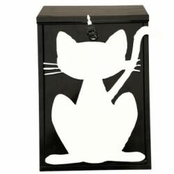 VivaTechnix Cutie postala Vivatechnix Cat KRO-1234, otel, 400x250x100mm, Negru/Alb, 2 chei