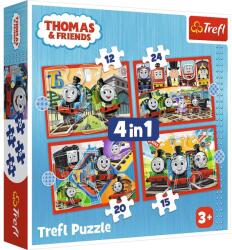 TREFL Puzzle 4 în 1 - Uimitor Tom / Thomas și prietenii (34619)