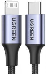 UGREEN USB 2.0 Type C Lightning Töltő/adat Fekete 1.5m 6957303867608 (6957303867608)