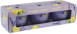 Yankee Candle Lemon Lavender votív gyertya üvegben 3 x 37 g