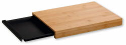Kesper Vágódeszka csepegtető tálcával, bambusz: 34x24x3, 5cm, műanyag tál: 31, 5x22x2, 6 cm