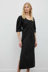 DAY Birger et Mikkelsen rochie din bumbac Megan culoarea negru, midi, drept PPYX-SUD2Z5_99X