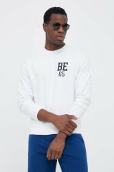 Benetton bluza barbati, culoarea alb, cu imprimeu PPYX-BLM0O6_00X