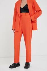 2NDDAY pantaloni femei, culoarea portocaliu, drept, high waist PPYX-SPD178_23X