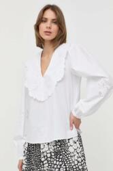 TWINSET bluza din bumbac femei, culoarea alb PPYX-BDD052_00X