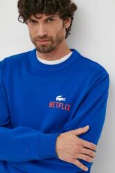 Lacoste hanorac de bumbac x Netflix bărbați, culoarea bleumarin, cu model SH7717-JQ0 PPYX-BLM165_59X