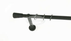 Paris fekete színű 1 rudas fém karnis szett - 19 mm (csöndesgyűrűs)