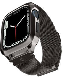 Spigen Metal Fit Pro Apple Watch 8/7 45mm fém szíj, tokkal, grafit fekete (ACS04585) - redmobilshop