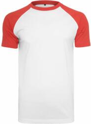 Build Your Brand Tricou pentru bărbați cu mânecă scurtă în două culori - Albă / roșie | XXL (BY007-1000035667)