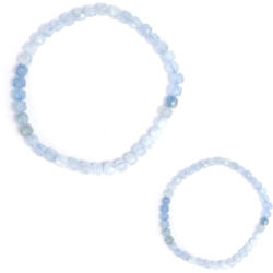  Bratara din Acvamarin Natural - Diametru 52 mm - Cub Fatetat 4, 5-5 x 4, 5-5 mm - 1 Buc