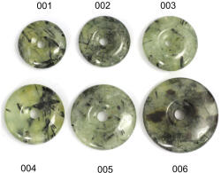  Piatra Pi din Prehnit cu Epidot Mineral Natural Donut 23-38 x 6-10 mm - 1 Buc