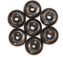  Piatra Pi din Arfvedsonit Mineral Natural Donut 19-20 x 7-8 mm - 1 Buc