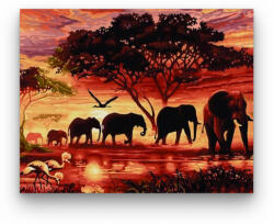 Számfestő Elefántok a szavannán - számfestő készlet (crea186)