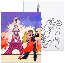 Számfestő Eiffel torony és a táncosok - előrerajzolt élményfestő készlet (elmenyfesto086)