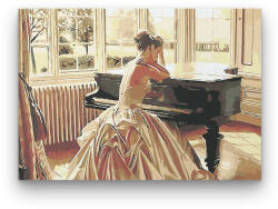 Számfestő Zongorázó Nő - számfestő készlet (6562)