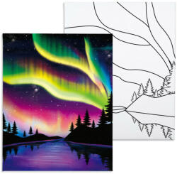 Számfestő Északi sarkfény - előrerajzolt élményfestő készlet (elmenyfesto028)