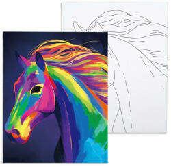 Számfestő Színes ló - előrerajzolt élményfestő készlet (elmenyfesto016)