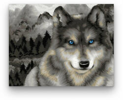  Kékszemű farkas a hegyen - számfestő készlet