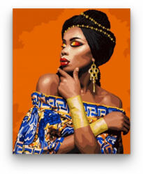  Afrikai nő kékben - számfestő készlet