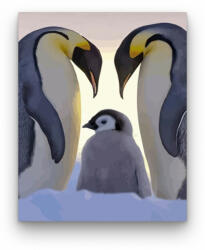  Pingvin család - számfestő készlet