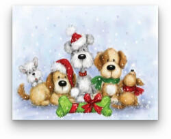  Karácsonyi Kutyák - számfestő készlet