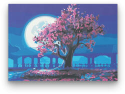  Magányos Fa a Teliholdnál - számfestő készlet
