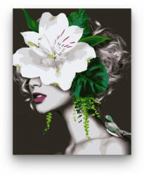  Fehér virágos arc - számfestő készlet