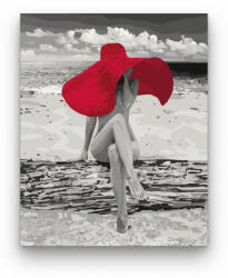Számfestő Piros kalapban - számfestő készlet (crea425)
