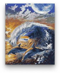 Számfestő Delfinek a hullámban - számfestő készlet (crea553)
