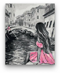  Rózsaszín Ruhás Hölgy - számfestő készlet