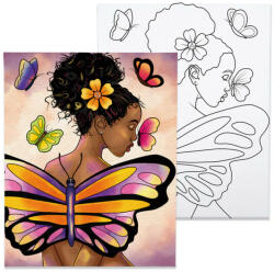 Számfestő Pillangós lány - előrerajzolt élményfestő készlet (elmenyfesto008)