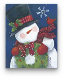  Hóember és adventi koszorú - számfestő készlet