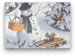  Hóember és Szánkó - számfestő készlet