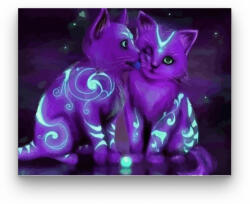 Számfestő Lila cicák - számfestő készlet (crea042)