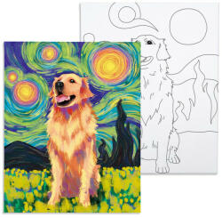 Számfestő Csillagos kutya - előrerajzolt élményfestő készlet (elmenyfesto068)