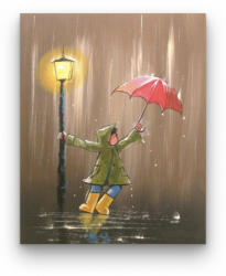  Kisgyerek az esőben - számfestő készlet