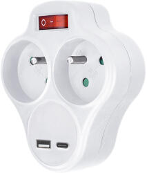 Solight 2 Plug + 2 USB Switch (P99USBC)