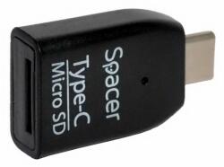 Spacer Card reader Spacer Interfata USB Type C Micro SD Plastic Negru (SPCR-307)
