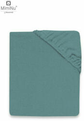 MimiNu - Cearceaf cu elastic, Pentru pat 160x80 cm, Din terry, Material certificat Oeko Tex Standard 100, Nepal Green (6426972022071)