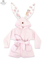 MimiNu - Halat de baie cu urechi 2 - 5 ani, Moale, Cu buzunare, Cu cordon, Din bumbac si thermo fleece, Materiale certificate Oe (6426972022354)