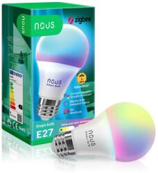 Nous Bec LED Nous P3Z Smart ZigBee RGB Bulb A60, 9W, 810 lm, E27, Clasa F, compatibil Home Assistant prin ZigBee2mqtt sau ZHA (P3Z)