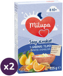 Milupa Szép álmokat! 7 gabonás tejpép, zamatos gyümölcsös 8 hó+ (2x225 g)