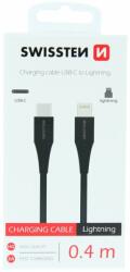 SWISSTEN Adatkábel Swissten USB-C/Lightning Fast Charge 3A 0, 4m Fekete
