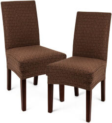 4Home Husă multielastică 4Home Comfort Plus pentru scaun, maro, 40 - 50 cm, set 2 buc