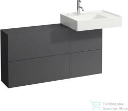 Laufen Kartell By Laufen 120x27 cm-es alsószekrény 1 nyíló, 2 bukó ajtóval H810335, H810338, H810332, H815331 mosdókhoz, pala szürke H4082920336421 (H4082920336421)