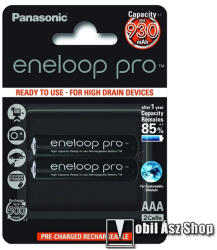 Panasonic ENELOOP PRO elem (AAA, BK-4HCDE/2BE, 1.2V, 930 mAh Ni-MH, újratölthető) 2db / csomag - BK-4HCDE/2BE (BK-4HCDE/2BE)
