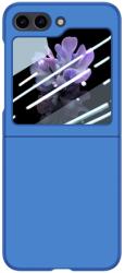 EXTRA PC Husă din plastic cu sticlă pentru afișajul extern Samsung Galaxy Z Flip 5 5G albastru închis